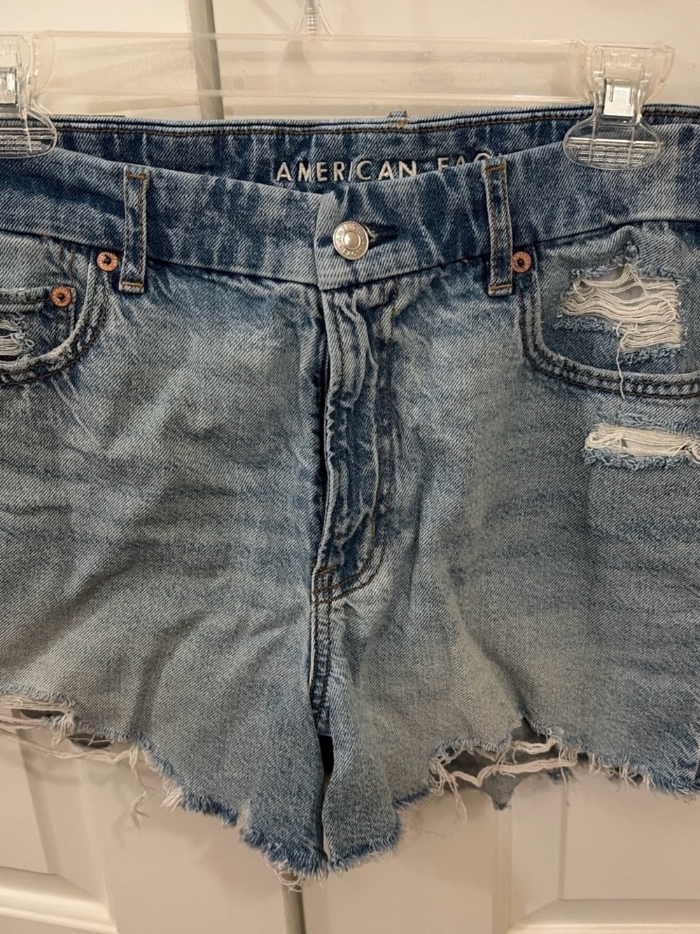 American Eagle Outfitters Light Wash Distressed Denim Cutoff Shorts
